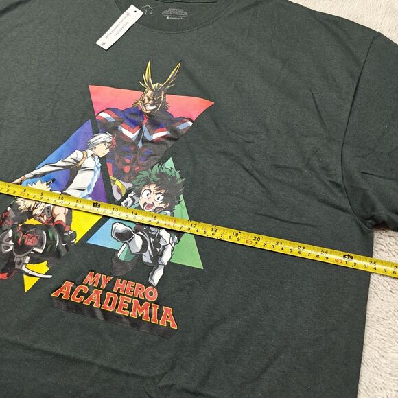 My Hero Academia MHA Triangles T-shirt Men's 2XL 50/52 Gray Manga Anime Deku NWT - Picture 4 of 5